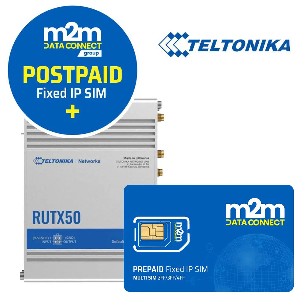 Teltonika RUTX50 Industrial 5G Router + Australia & NZ Postpaid Fixed Public IP Data SIM